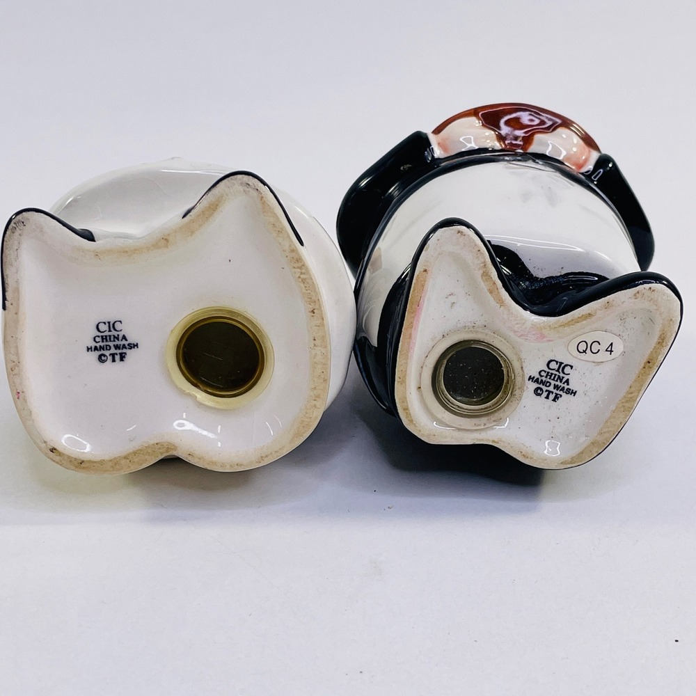 CIC Ceramic Chef and Waiter Salt and Pepper Shakers Set Whimsical Kitchen Decor - Picture 7 of 7